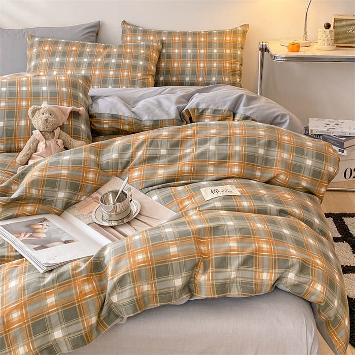 91家纺网 家纺一手货源 找家纺 澜妃 2025春夏新款12868全棉纯棉印花单被套 卡其