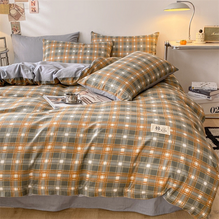 91家纺网 家纺一手货源 找家纺 澜妃 2025春夏新款12868全棉纯棉印花单被套 卡其