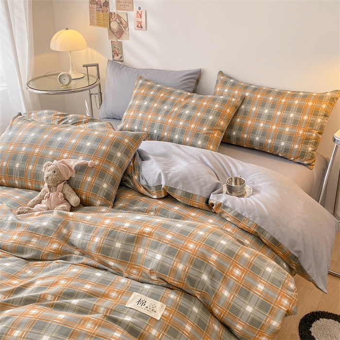 91家纺网 家纺一手货源 找家纺 澜妃 2025春夏新款12868全棉纯棉印花单被套 卡其