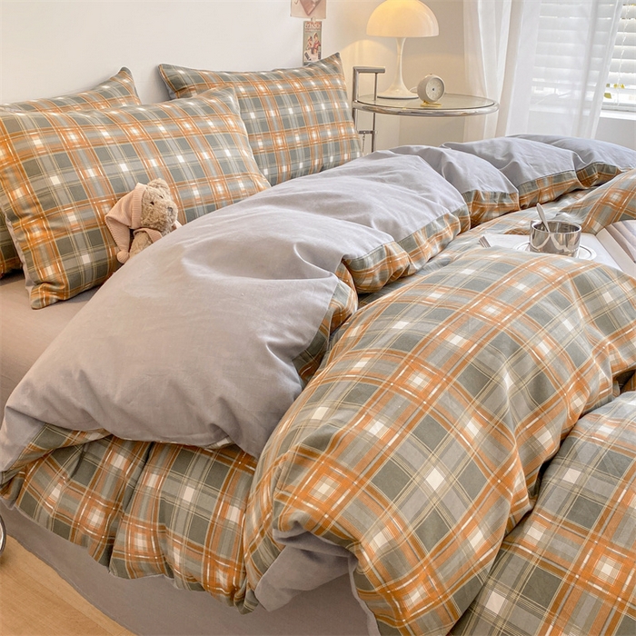 91家纺网 家纺一手货源 找家纺 澜妃 2025春夏新款12868全棉纯棉印花单被套 卡其