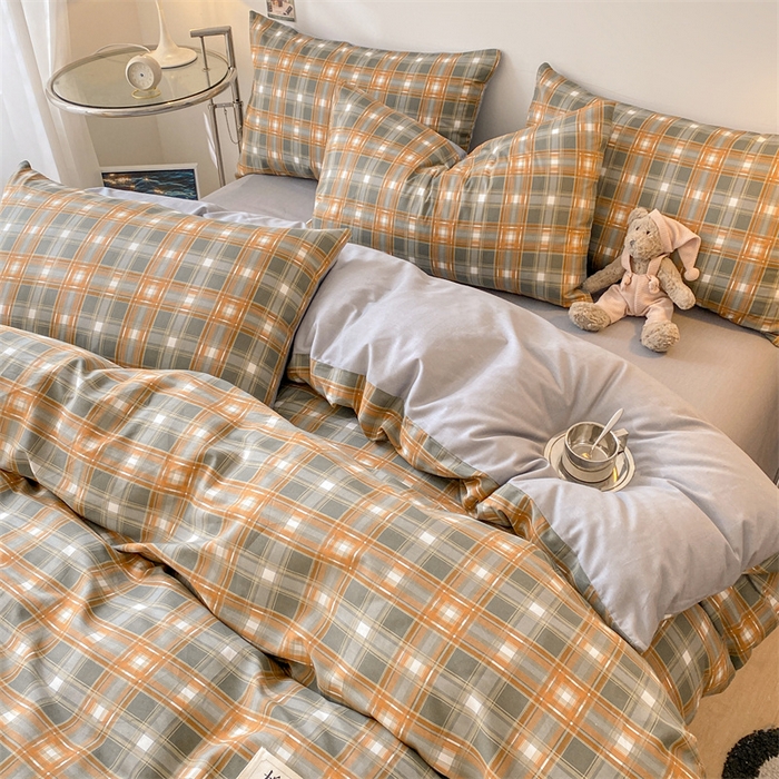 91家纺网 家纺一手货源 找家纺 澜妃 2025春夏新款12868全棉纯棉印花单被套 卡其