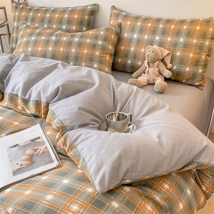 91家纺网 家纺一手货源 找家纺 澜妃 2025春夏新款12868全棉纯棉印花单被套 卡其