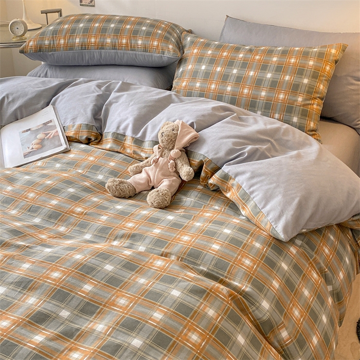 91家纺网 家纺一手货源 找家纺 澜妃 2025春夏新款12868全棉纯棉印花单被套 卡其