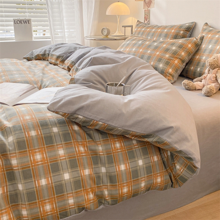 91家纺网 家纺一手货源 找家纺 澜妃 2025春夏新款12868全棉纯棉印花单被套 卡其