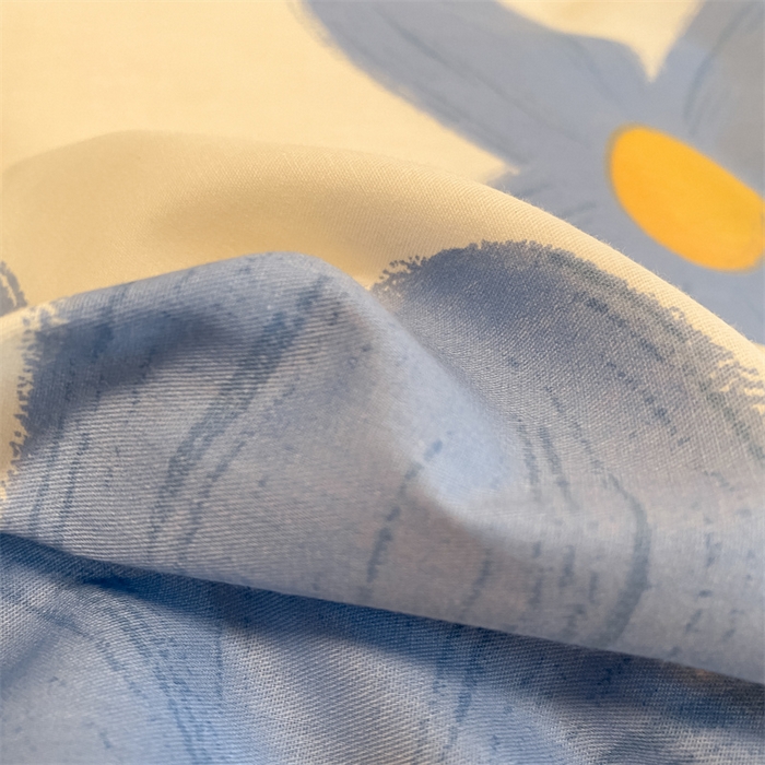 91家纺网 家纺一手货源 找家纺 澜妃 2025春夏新款12868全棉纯棉印花单被套 蓝风铃