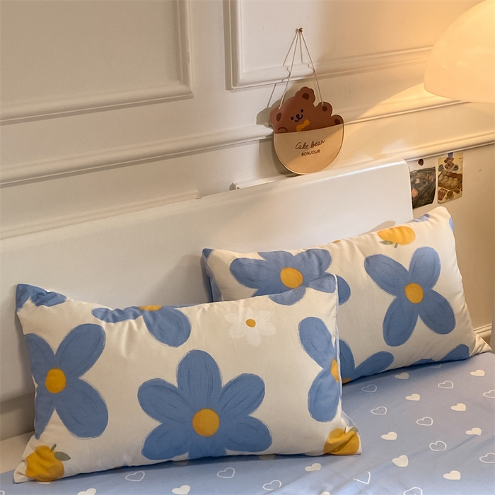 91家纺网 家纺一手货源 找家纺 澜妃 2025春夏新款12868全棉纯棉印花单被套 蓝风铃