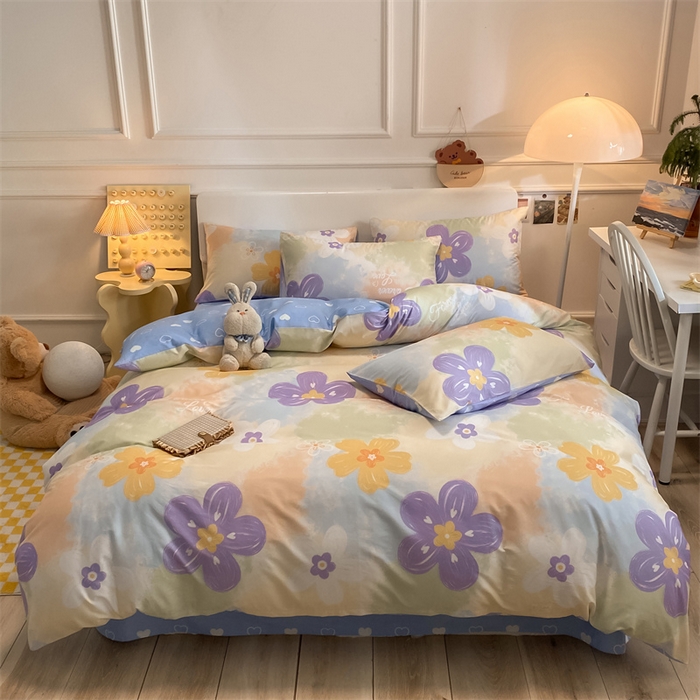 91家纺网 家纺一手货源 找家纺 澜妃 2025春夏新款12868全棉纯棉印花单被套 七彩花