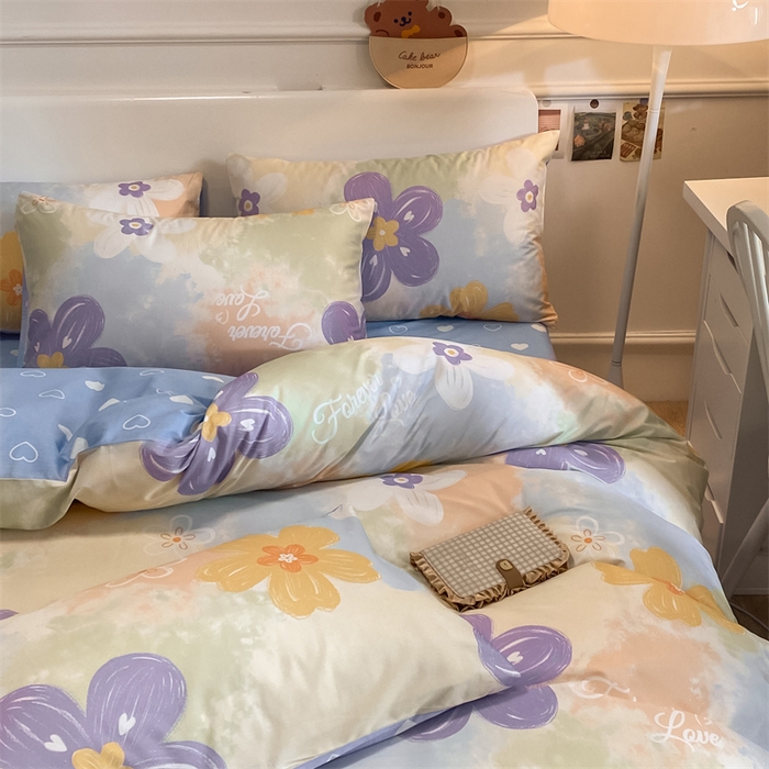 91家纺网 家纺一手货源 找家纺 澜妃 2025春夏新款12868全棉纯棉印花单被套 七彩花