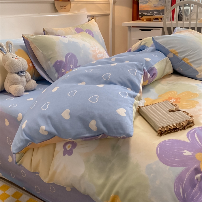 91家纺网 家纺一手货源 找家纺 澜妃 2025春夏新款12868全棉纯棉印花单被套 七彩花