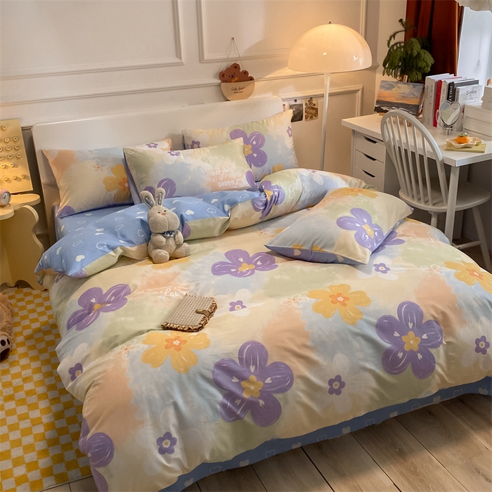 91家纺网 家纺一手货源 找家纺 澜妃 2025春夏新款12868全棉纯棉印花单被套 七彩花