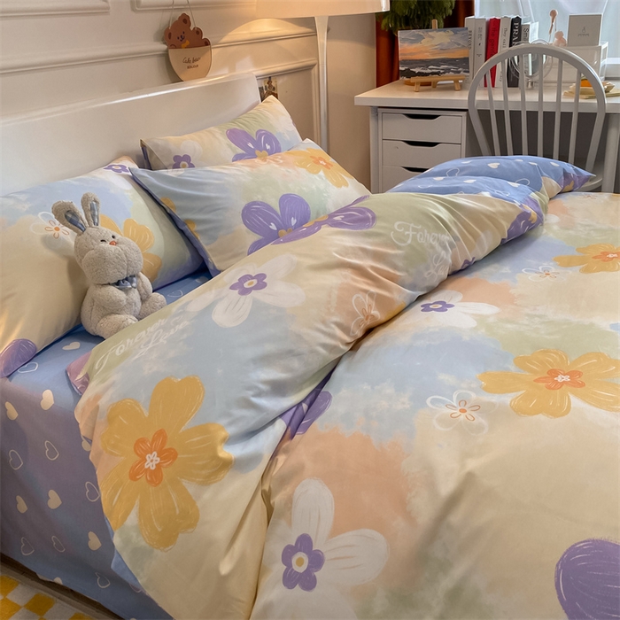 91家纺网 家纺一手货源 找家纺 澜妃 2025春夏新款12868全棉纯棉印花单被套 七彩花