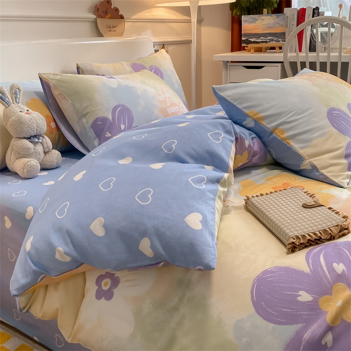 91家纺网 家纺一手货源 找家纺 澜妃 2025春夏新款12868全棉纯棉印花单被套 七彩花