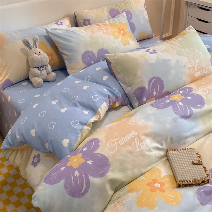 91家纺网 家纺一手货源 找家纺 澜妃 2025春夏新款12868全棉纯棉印花单被套 七彩花