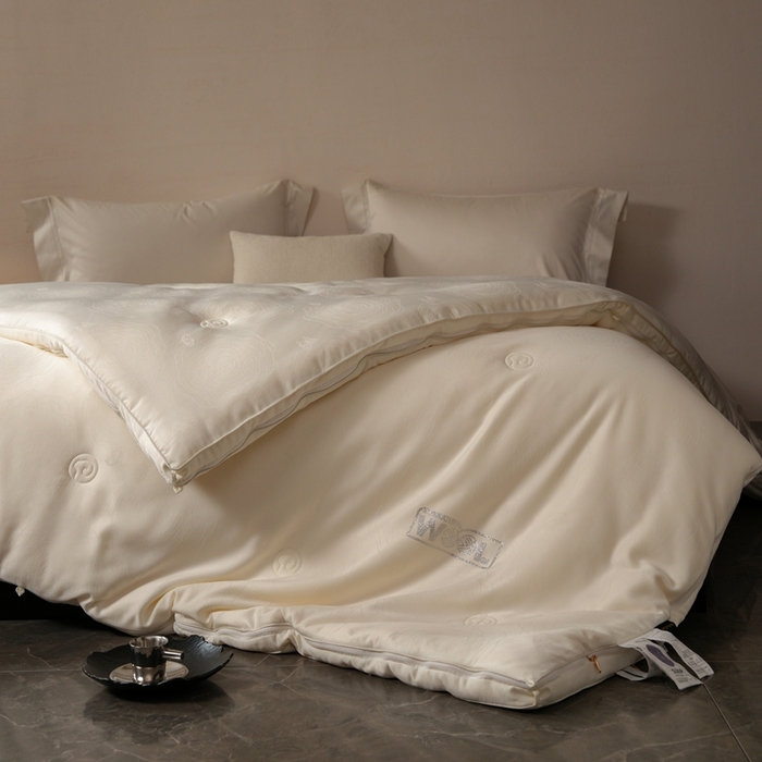 91家纺网 家纺一手货源 找家纺 （总）丽卡家纺 2025新款美好约定提花蚕丝子母被被子被芯