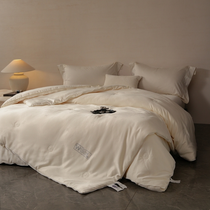 91家纺网 家纺一手货源 找家纺 （总）丽卡家纺 2025新款美好约定提花蚕丝子母被被子被芯