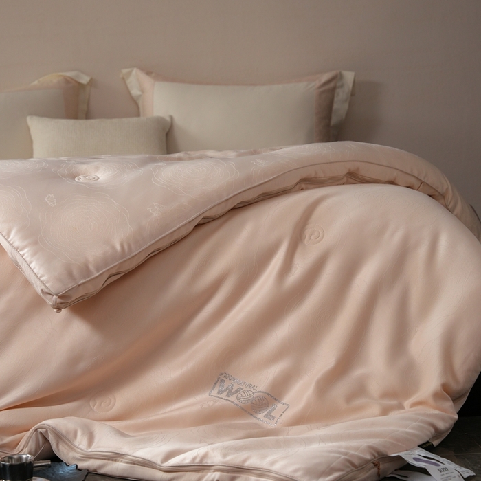 91家纺网 家纺一手货源 找家纺 丽卡家纺 2025新款美好约定提花蚕丝子母被被子被芯 美好约定蚕丝子母被-卡其