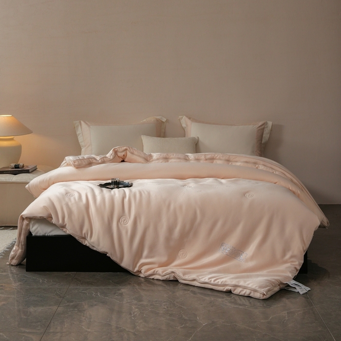 91家纺网 家纺一手货源 找家纺 丽卡家纺 2025新款美好约定提花蚕丝子母被被子被芯 美好约定蚕丝子母被-卡其