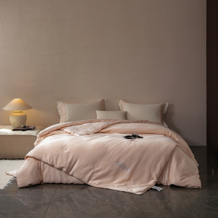 91家纺网 家纺一手货源 找家纺 丽卡家纺 2025新款美好约定提花蚕丝子母被被子被芯 美好约定蚕丝子母被-卡其