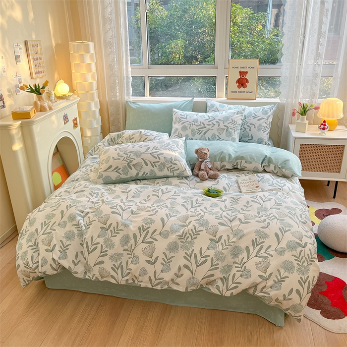 91家纺网 家纺一手货源 找家纺 澜妃 2025春夏新款12868全棉纯棉印花单被套 绿风玲