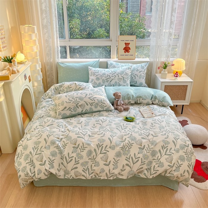 91家纺网 家纺一手货源 找家纺 澜妃 2025春夏新款12868全棉纯棉印花单被套 绿风玲