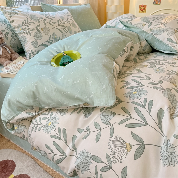 91家纺网 家纺一手货源 找家纺 澜妃 2025春夏新款12868全棉纯棉印花单被套 绿风玲