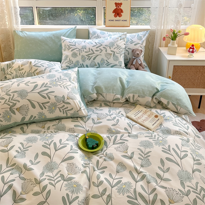 91家纺网 家纺一手货源 找家纺 澜妃 2025春夏新款12868全棉纯棉印花单被套 绿风玲