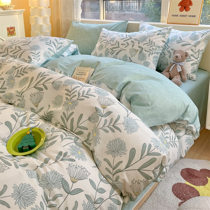 91家纺网 家纺一手货源 找家纺 澜妃 2025春夏新款12868全棉纯棉印花单被套 绿风玲