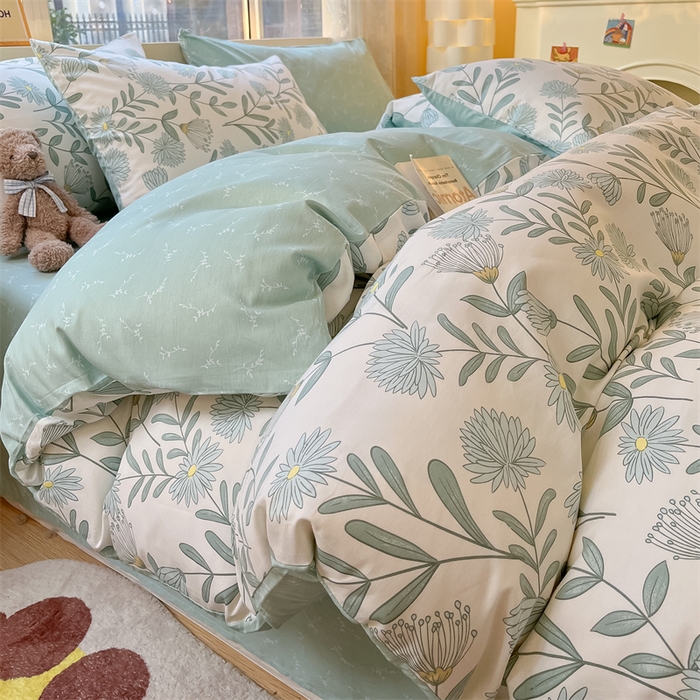 91家纺网 家纺一手货源 找家纺 澜妃 2025春夏新款12868全棉纯棉印花单被套 绿风玲