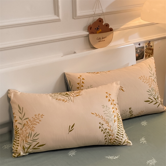 91家纺网 家纺一手货源 找家纺 澜妃 2025春夏新款12868全棉纯棉印花单被套 绿茵