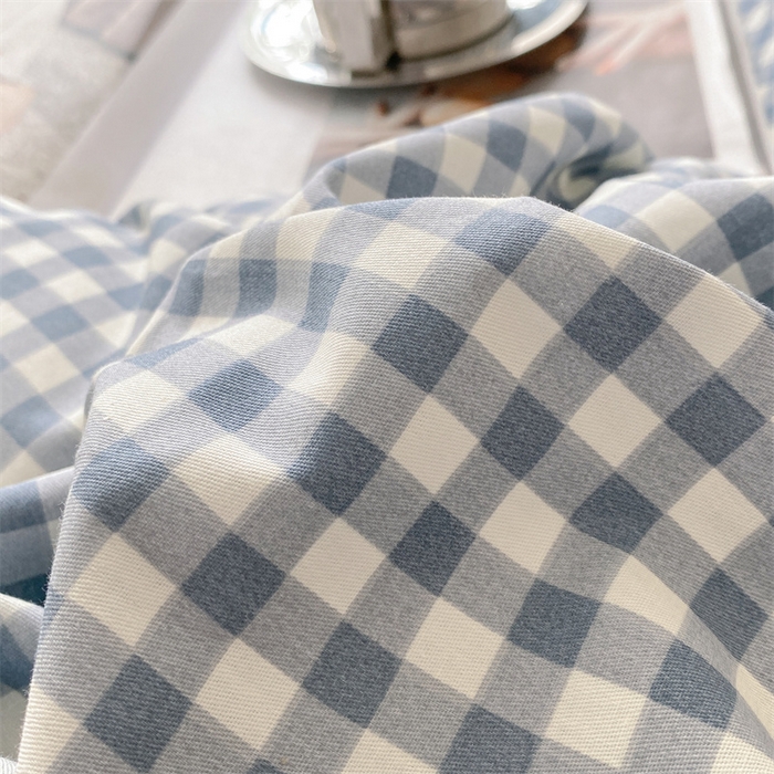 91家纺网 家纺一手货源 找家纺 澜妃 2025春夏新款12868全棉纯棉印花单被套 天蓝小格