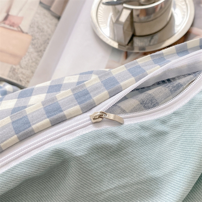 91家纺网 家纺一手货源 找家纺 澜妃 2025春夏新款12868全棉纯棉印花单被套 天蓝小格