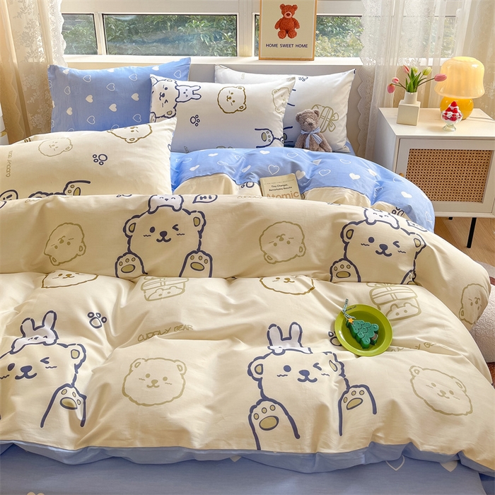 91家纺网 家纺一手货源 找家纺 澜妃 2025春夏新款12868全棉纯棉印花单被套 奶油布丁