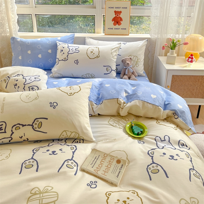 91家纺网 家纺一手货源 找家纺 澜妃 2025春夏新款12868全棉纯棉印花单被套 奶油布丁