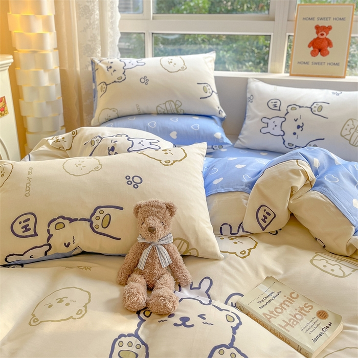 91家纺网 家纺一手货源 找家纺 澜妃 2025春夏新款12868全棉纯棉印花单被套 奶油布丁