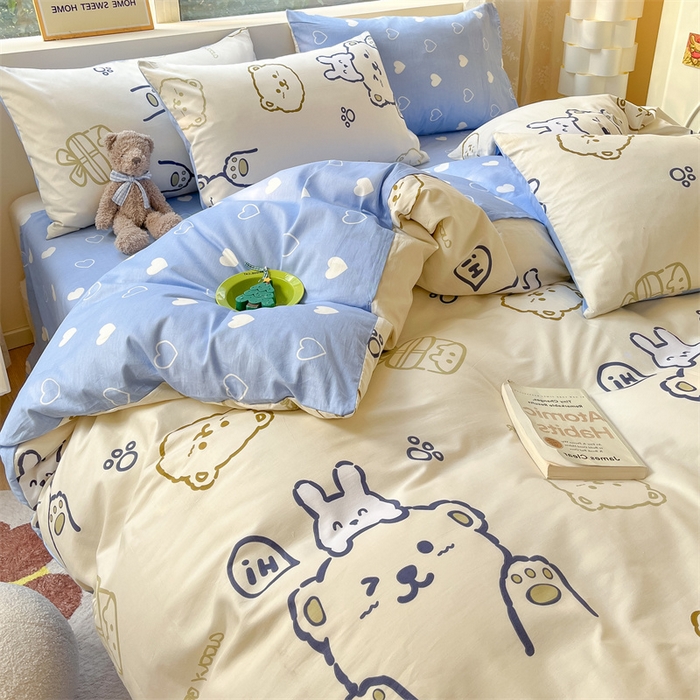 91家纺网 家纺一手货源 找家纺 澜妃 2025春夏新款12868全棉纯棉印花单被套 奶油布丁