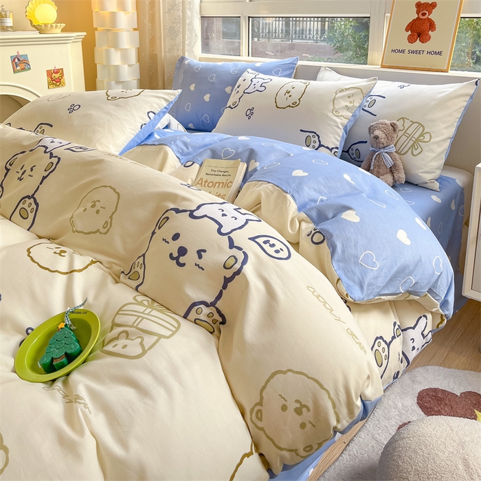 91家纺网 家纺一手货源 找家纺 澜妃 2025春夏新款12868全棉纯棉印花单被套 奶油布丁