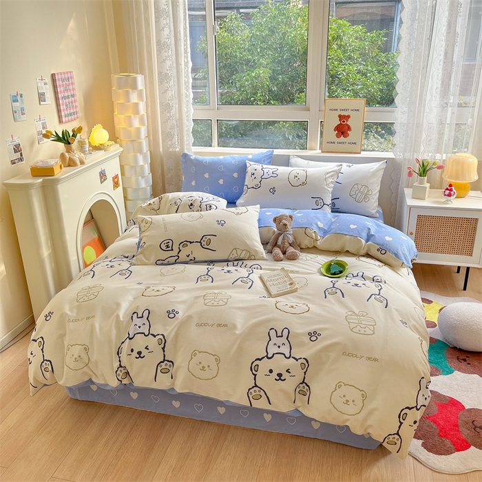 91家纺网 家纺一手货源 找家纺 澜妃 2025春夏新款12868全棉纯棉印花单被套 奶油布丁