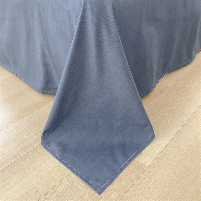 91家纺网 家纺一手货源 找家纺 澜妃 2025春夏新款12868全棉纯棉印花单被套 深蓝大格