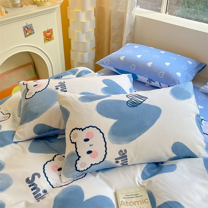 91家纺网 家纺一手货源 找家纺 澜妃 2025春夏新款12868全棉纯棉印花单被套 甜心小熊