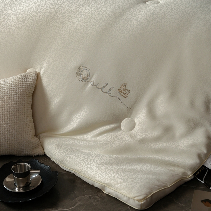 91家纺网 家纺一手货源 找家纺 丽卡家纺 2025新款未来之光蚕丝被被子被芯（特殊尺寸/加厚款接受下单定制） 未来之光蚕丝被-米白色