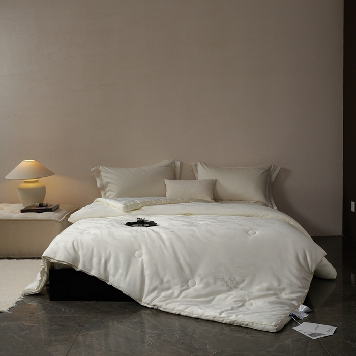 91家纺网 家纺一手货源 找家纺 丽卡家纺 2025新款森婷燕窝被被子被芯（特殊尺寸/加厚款接受下单定制） 森婷燕窝被-米白色