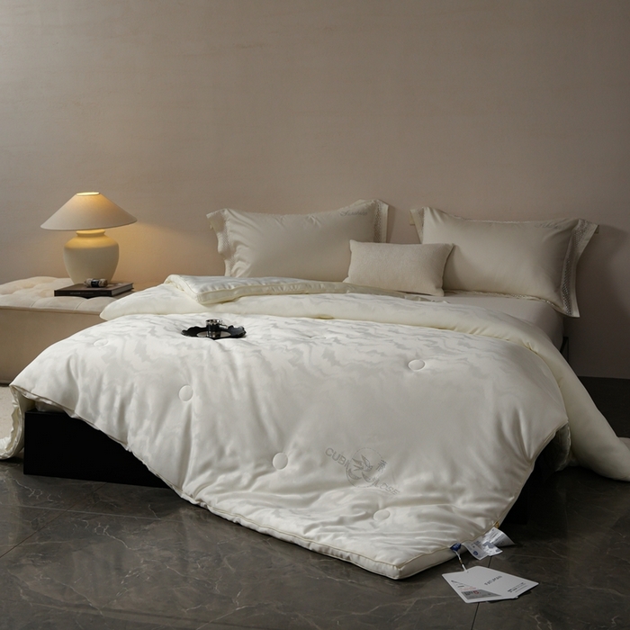 91家纺网 家纺一手货源 找家纺 丽卡家纺 2025新款森婷燕窝被被子被芯（特殊尺寸/加厚款接受下单定制） 森婷燕窝被-米白色