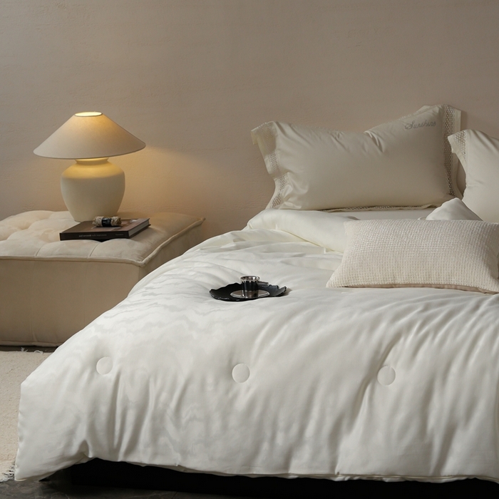 91家纺网 家纺一手货源 找家纺 丽卡家纺 2025新款森婷燕窝被被子被芯（特殊尺寸/加厚款接受下单定制） 森婷燕窝被-米白色