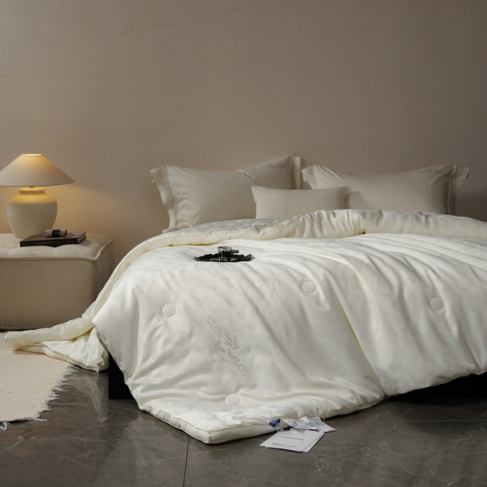 91家纺网 家纺一手货源 找家纺 丽卡家纺 2025新款森婷燕窝被被子被芯（特殊尺寸/加厚款接受下单定制） 森婷燕窝被-米白色