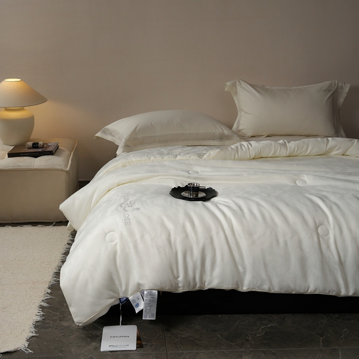 91家纺网 家纺一手货源 找家纺 丽卡家纺 2025新款森婷燕窝被被子被芯（特殊尺寸/加厚款接受下单定制） 森婷燕窝被-米白色