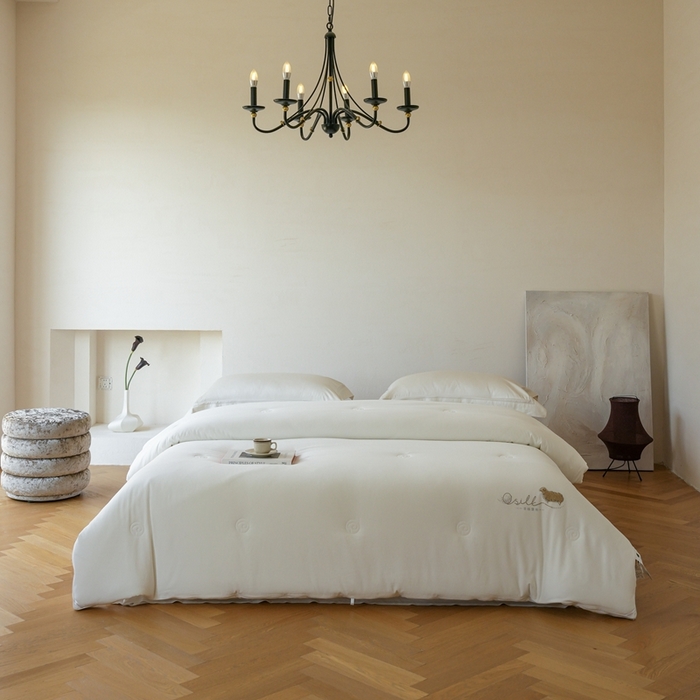 91家纺网 家纺一手货源 找家纺 （总）丽卡家纺 2025新款繁花羊绒蚕丝子母被被子被芯