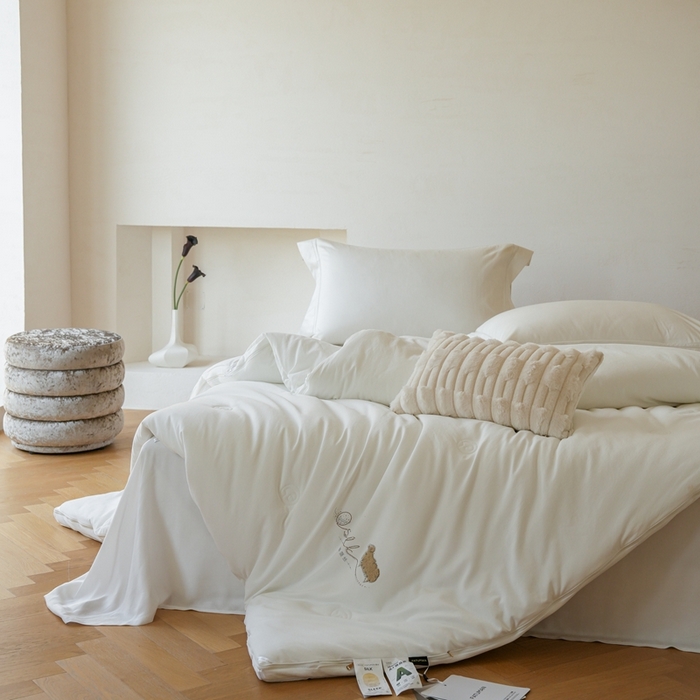 91家纺网 家纺一手货源 找家纺 （总）丽卡家纺 2025新款繁花羊绒蚕丝子母被被子被芯