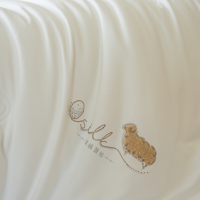 91家纺网 家纺一手货源 找家纺 丽卡家纺 2025新款繁花羊绒蚕丝子母被被子被芯 繁花羊绒蚕丝子母被-白色