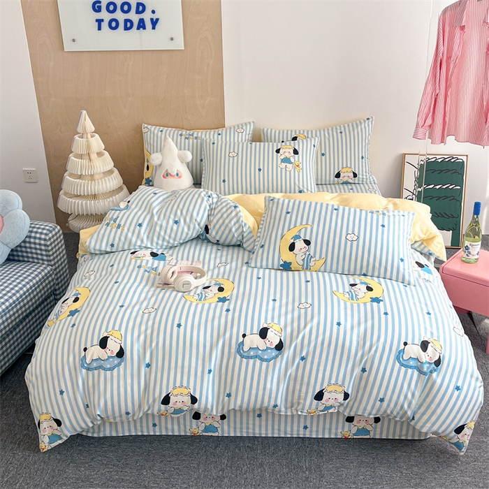 91家纺网 家纺一手货源 找家纺 澜妃 2025春夏新款12868全棉纯棉印花单被套 酣睡狗