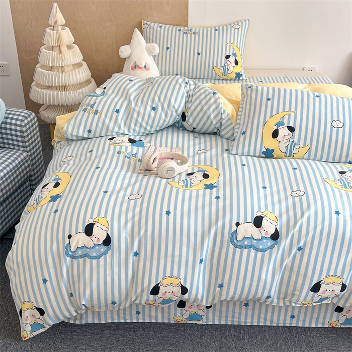 91家纺网 家纺一手货源 找家纺 澜妃 2025春夏新款12868全棉纯棉印花单被套 酣睡狗